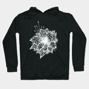 White Orchid Lineart Hoodie